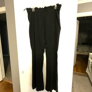 Black elastic waist dress pants